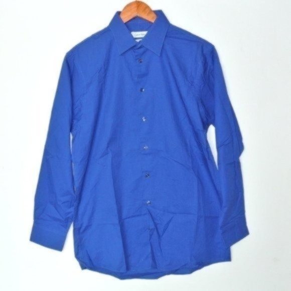 Calvin Klein Blue Button Down Shirt Regular Fit 15 - Picture 2 of 7